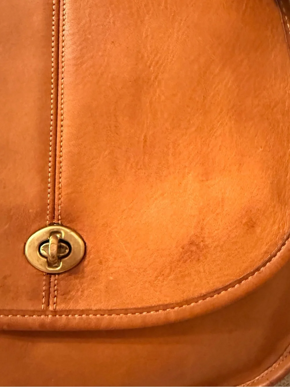 VTG 70s Coach Crescent Saddle Bag New York Pre Serial # Saddle Classic RARE - Picture 3 of 11
